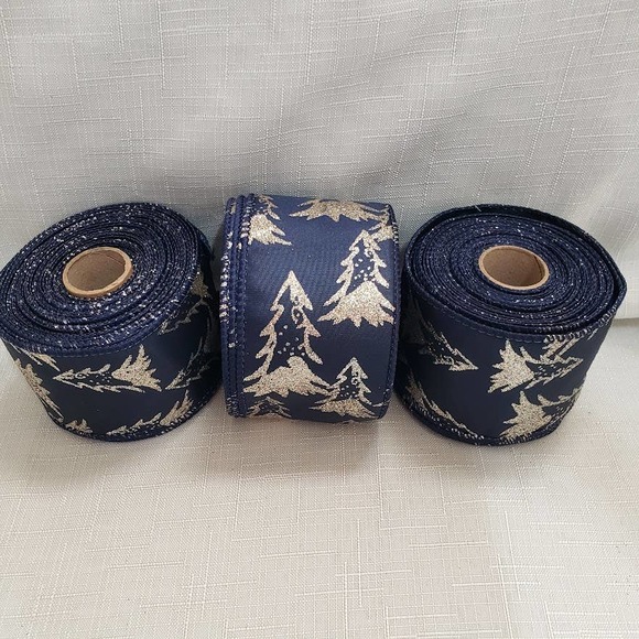 Holiday Burlap Wired Christmas Ribbon Bundle Lot of 4 spools, 2.5" x 10 yd LOT T - Picture 3 of 7